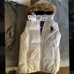 White puffer vest